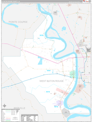 West Baton Rouge County Wall Map Premium Style 2023